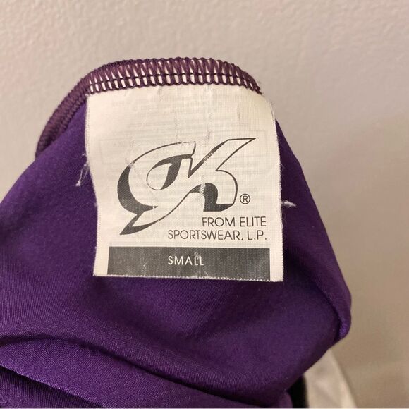 GK elite custom gymnastics competition leotard long sleeve purple rhinestone SA - Picture 10 of 11